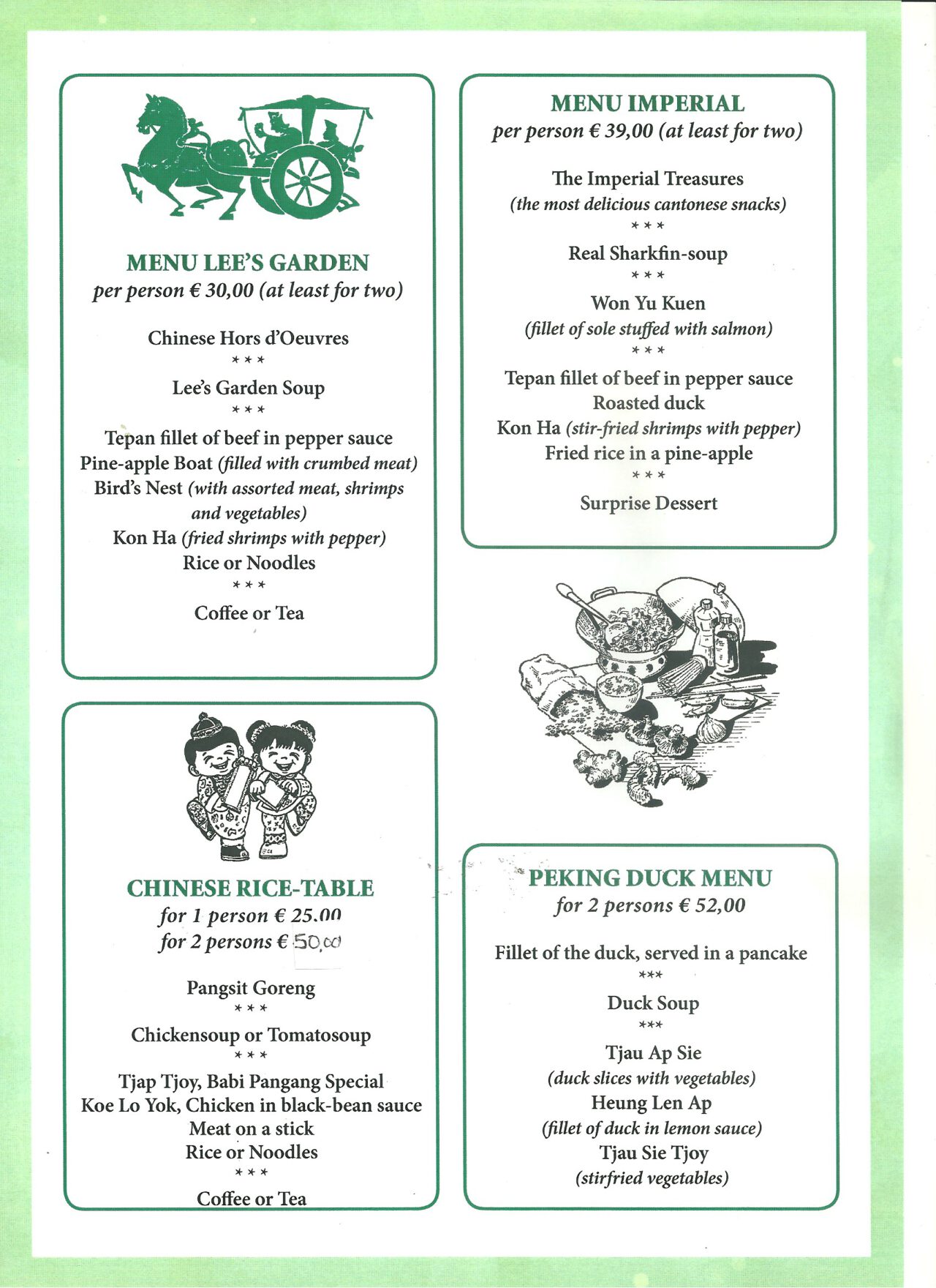 English menu restaurantlee